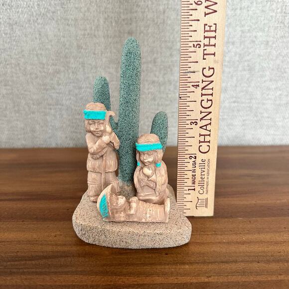 RARE VTG Native American Painted Nativity Scene Sand Pottery‎ Jesus Mary Joseph - Picture 6 of 7